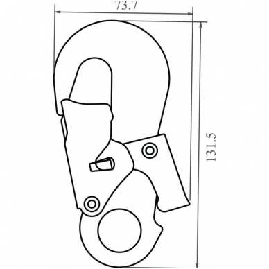 Aliumininis automatinio fiksavimo kablys, angos plotis 21 mm 1