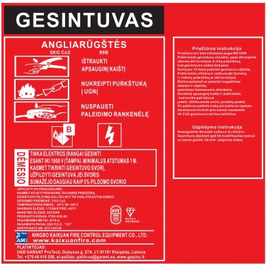 Angliarūgštės gesintuvas 5kg GTC 2