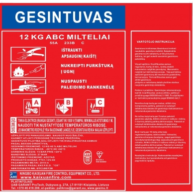 Miltelinis gesintuvas 12kg GTC 2