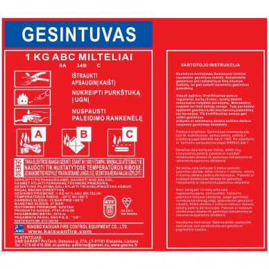 Miltelinis gesintuvas 1kg GTC 3