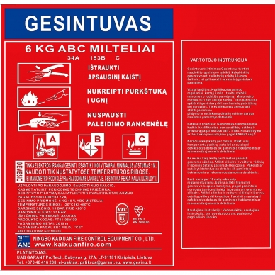 Miltelinis gesintuvas 6kg GTC 5