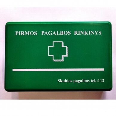 Pirmosios pagalbos rinkinys PVC dėkle (žalia)