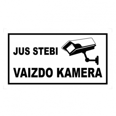 Saugos ženklas, plastikas "Jus stebi vaizdo kamera"