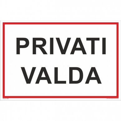 Saugos ženklas, plastikas "Privati valda"