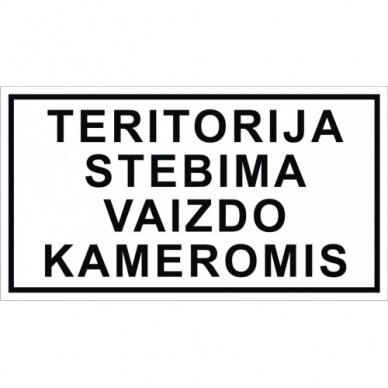 Saugos ženklas, plastikas "Teritorija stebima vaizdo kameromis"